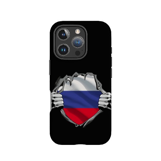 Russian Flag Breaking Through Design IPhone Cases