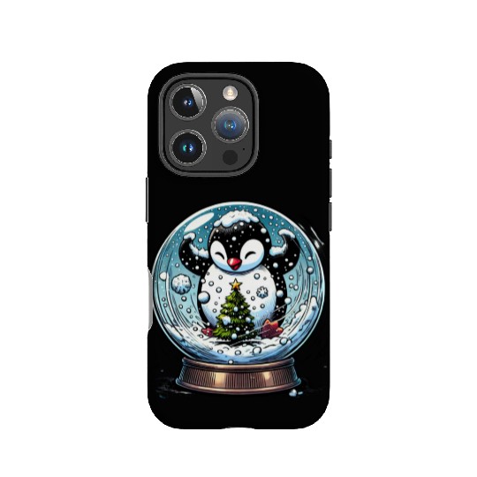 Penguin in a Snow Globe: Christmas Storm & Cheer IPhone Cases