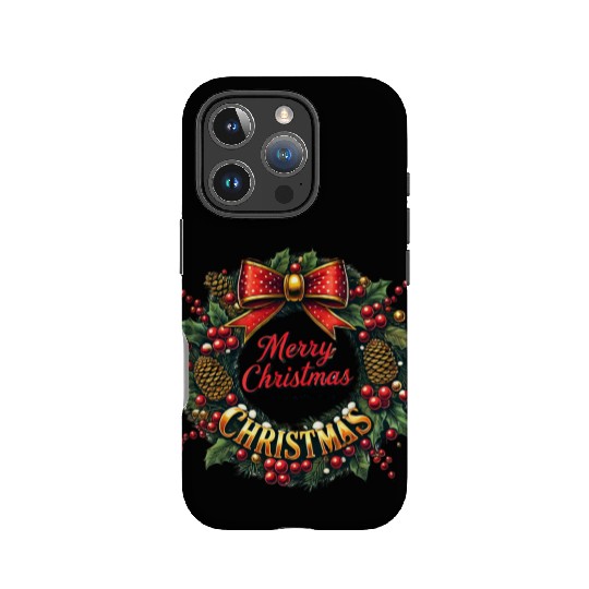 1950s Christmas Wreath - Vintage Holiday Cheer IPhone Cases