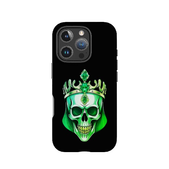 The Green King Skull with a Jeweled CrownThe Green IPhone Cases
