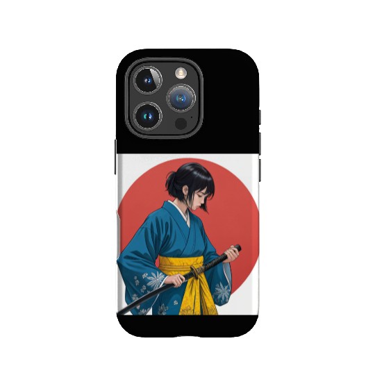 Blossom and Blade: Kimono-Clad Warrior Girl, Japan IPhone Cases