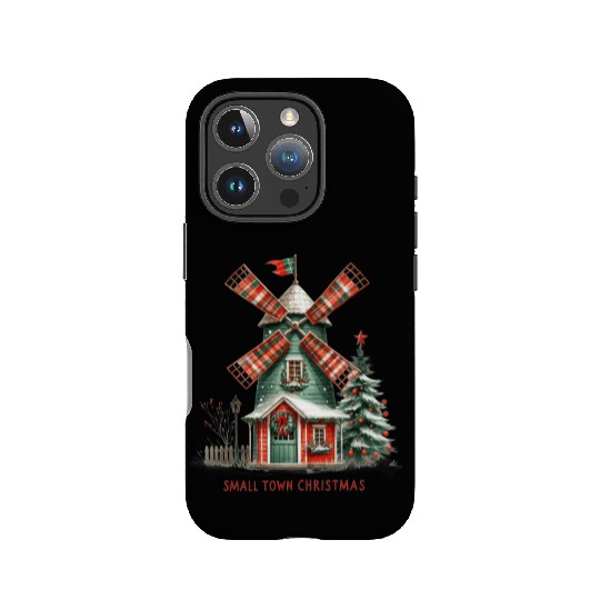 Small Town Christmas Plaid Windmill IPhone Cases