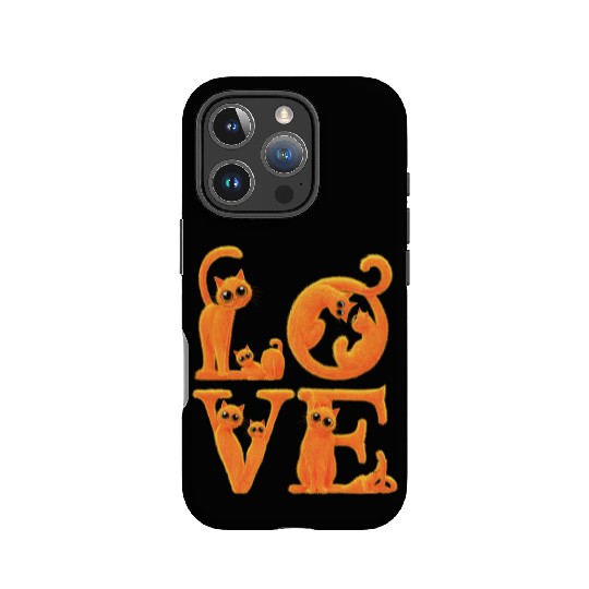 Love Cat Orange IPhone Cases