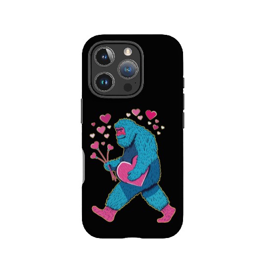 Bigfoot Heart Valentine's Day Boys Girls Kids Lov IPhone Cases