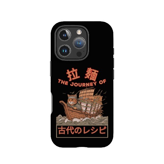 Samurai Cat with ramen IPhone Cases