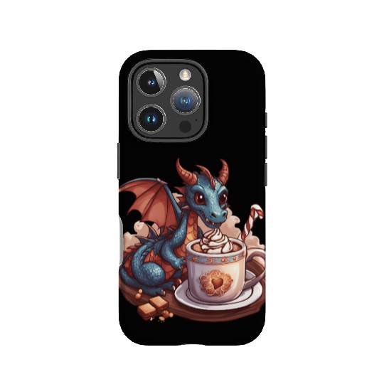 Cozy Dragon and Hot Chocolate Delight IPhone Cases