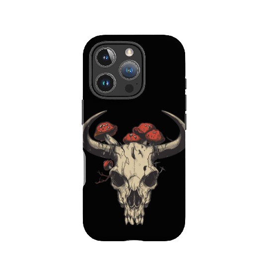 Skull Mushrooms Natural Motif IPhone Cases