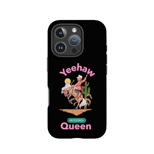 Yeehaw Queen, girl horse riding IPhone Cases.