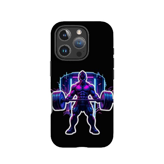 Cyberpunk Gym Warrior – Neon Powerlifting IPhone Cases