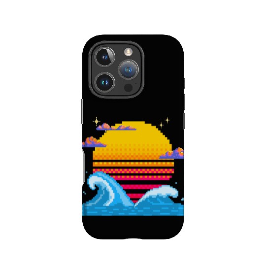 Pixel Sunset Horizon IPhone Cases