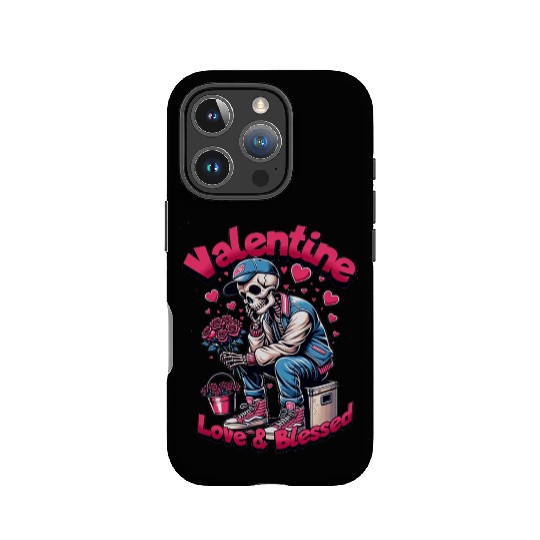 Valentine Skeleton Love & Blessed Streetwear Desig IPhone Cases