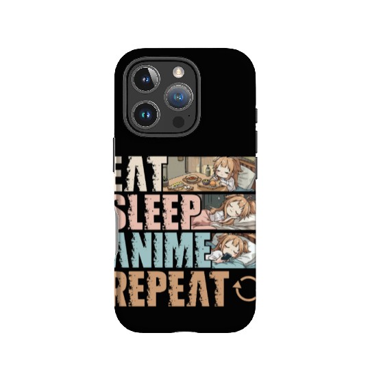 Eat Sleep Anime Repeat Funny Otaku IPhone Cases