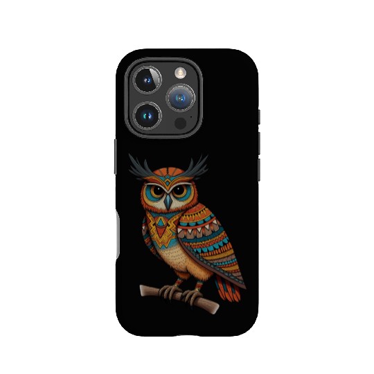 aztec owl funny owl design for bird lovers IPhone Cases