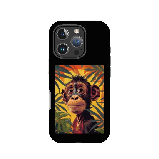Chimpanzee close-up among branches. IPhone Cases