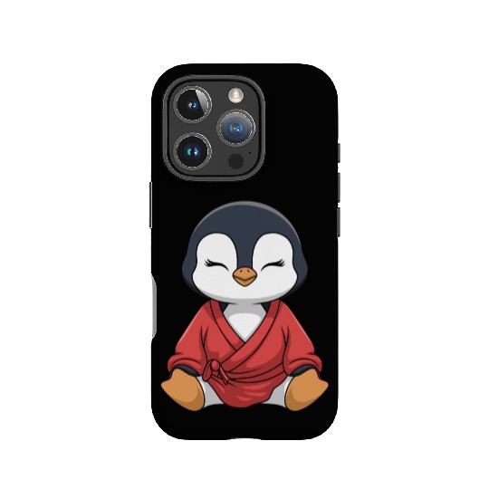 Zen Penguin Meditation in Kimono Attire IPhone Cases