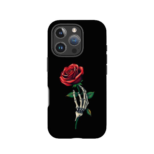 Skeleton Hand Holding a Rose: Beauty in the Dark IPhone Cases