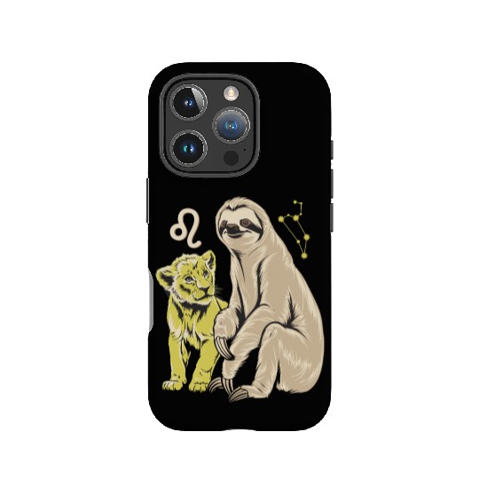 Leo Zodiac Sloth and Lion Cub Magic IPhone Cases