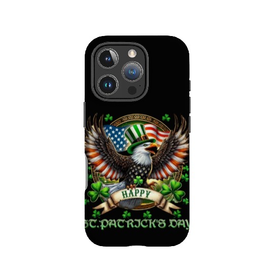 Happy St. Patricks Day Eagle With Shamrock And IPhone Cases