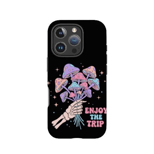 Psychedelic Mushrooms with Skeleton Hand IPhone Cases