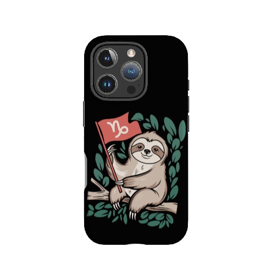 Capricorn Zodiac Sloth Relaxing with Capricorn IPhone Cases