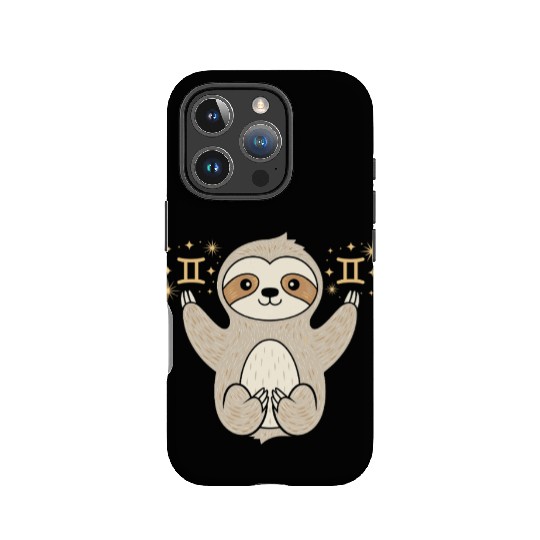 Gemini Zodiac Sloth Embracing Duality Magic IPhone Cases