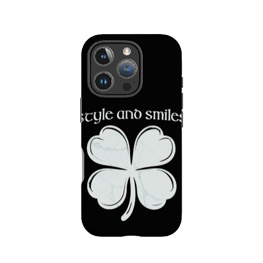 Style and Smiles Large Clover Graphic and Text IPhone Cases