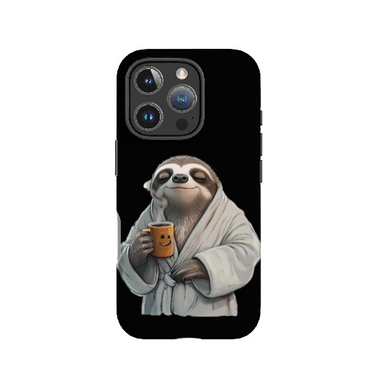 Lazy Sloth - Coffee First IPhone Cases