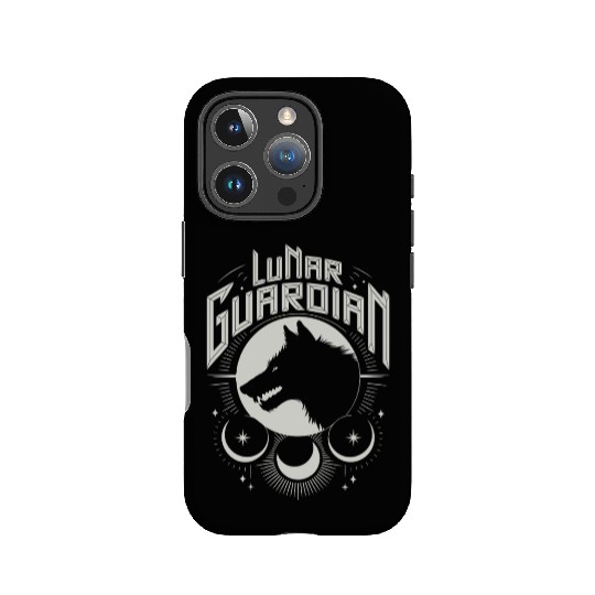 Lunar Guardian Celestial Wolf Moon Phases IPhone Cases