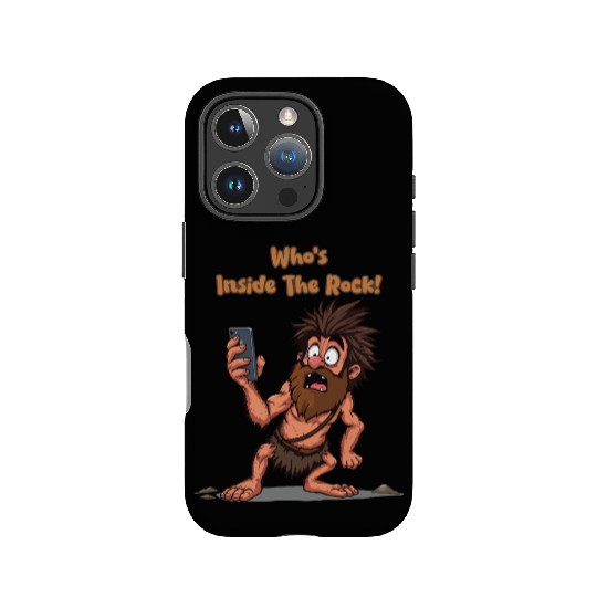 Funny Caveman – Stone Age Meets Modern Technology IPhone Cases