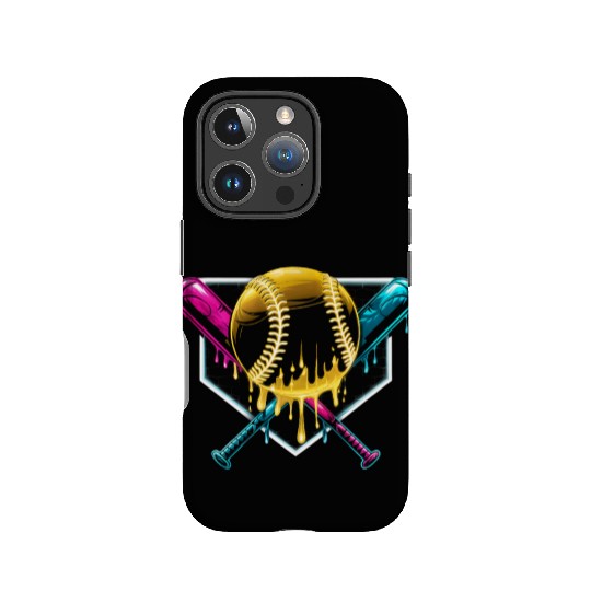 Neon Drip Baseball Design IPhone Cases