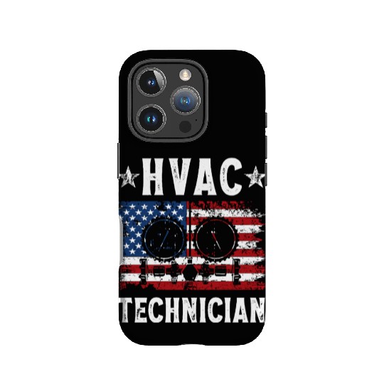 HVAC Technician Patriotic US American Flag IPhone Cases