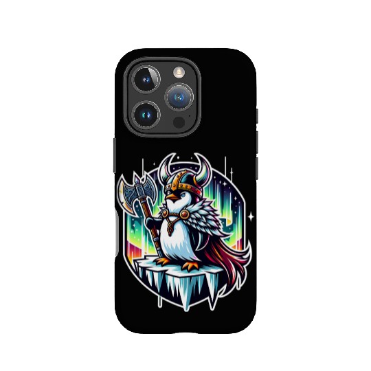Viking Penguin Conquering Northern Lights IPhone Cases