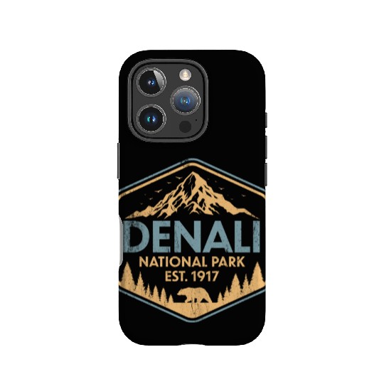 Retro Denali National Park Mountains Nature IPhone Cases