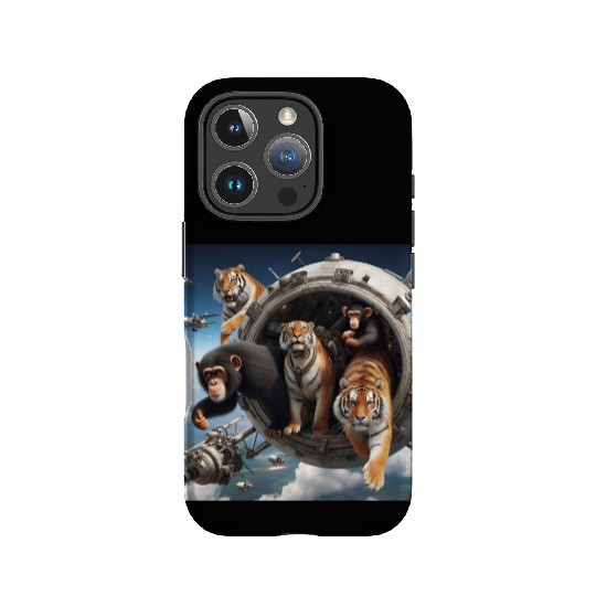 Tigers and chimpanzees and bears spacecraft IPhone Cases