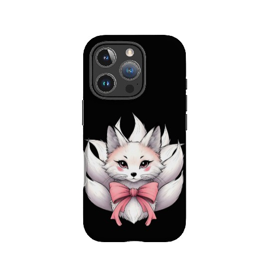 Coquette Bow Kitsune Fox Mask Pink Ribbon Mom IPhone Cases