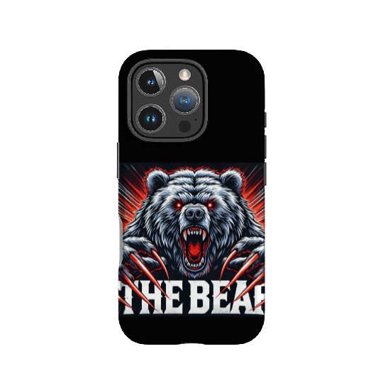 Black White Illustrated The Bear IPhone Cases