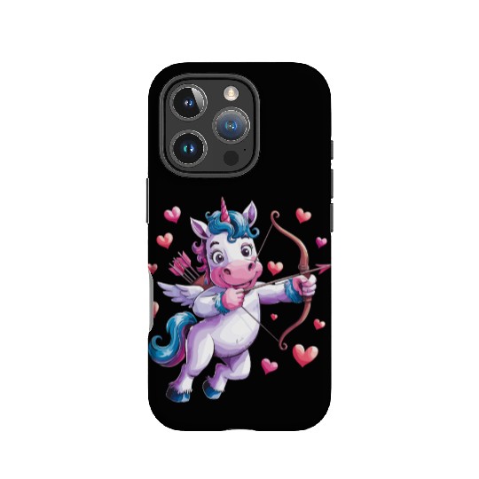 Magical Cupid Unicorn with Hearts and Bow IPhone Cases