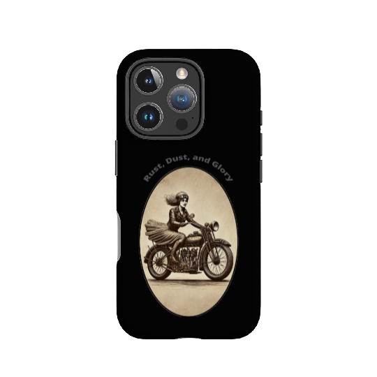 Vintage Woman Motorcycle Rider Wearing Goggles URM IPhone Cases