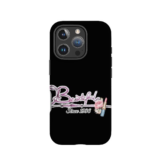 Beautiful since 1986 birthday typography IPhone Cases