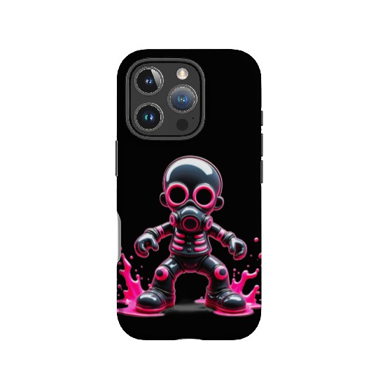 Neon Wasteland: The Cyberpunk Gas Mask Warrior IPhone Cases