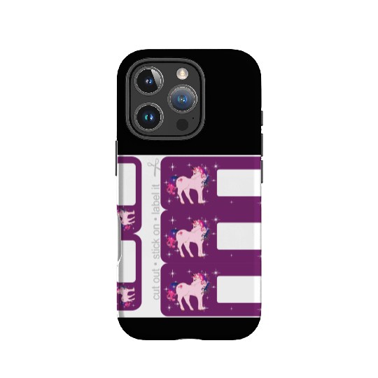 DIY Name Sticker Set - Fantasy Unicorn Purple - 5 IPhone Cases