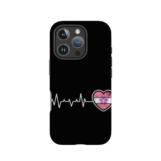 Lesbian Heartbeat Violet Flower Vintage Look Pride IPhone Cases