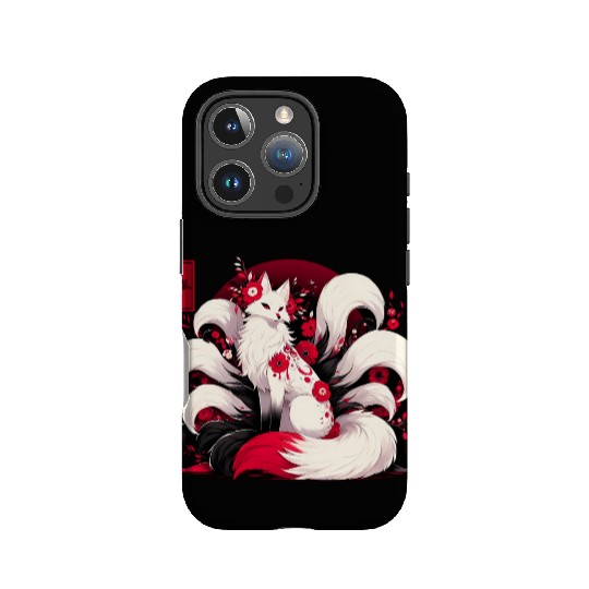 Kitsune Fox Red spider lily Flowers Japanese Nine IPhone Cases