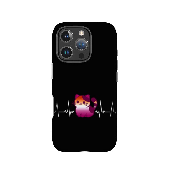Lesbian Heartbeat Cute Kawaii Cat Pride Love IPhone Cases
