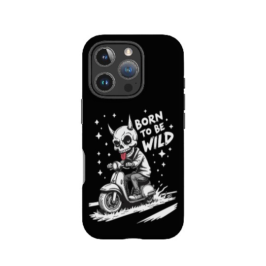 Born to Be Wild - Skull Devil on Scooter IPhone Cases