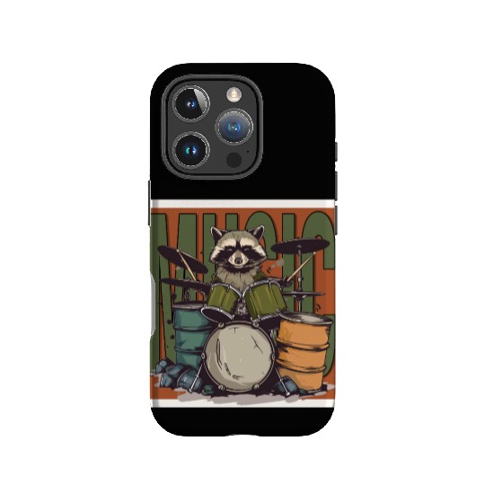 Music Raccoon Drums IPhone Cases