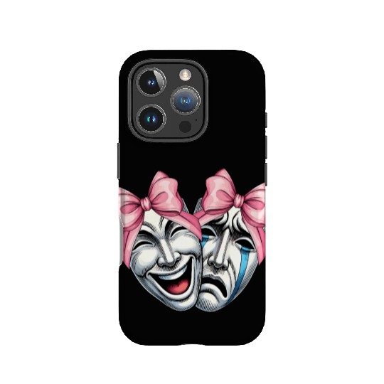Coquette Bow Theatre Mask Drama Comedy Artist Girl IPhone Cases