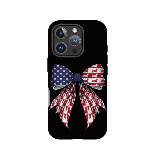 Coquette Bow Dachshund Dog US Flag Patriotic IPhone Cases