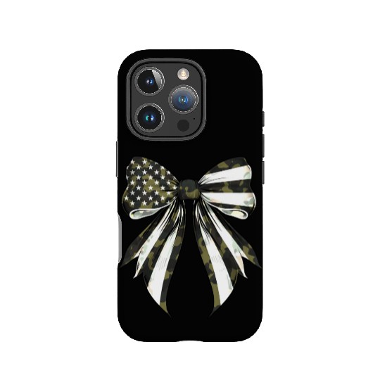 Coquette Bow Camouflage US Flag Pride Patriotic IPhone Cases