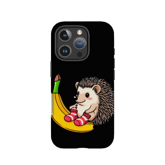 Hedgehog on a Banana IPhone Cases